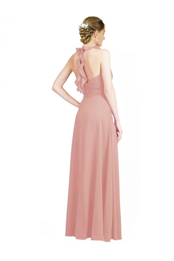 Sleeveless Bliss Pink Sweetheart Open Back Chiffon A-Line Bridesmaid Dress / Evening Dress Brisbane