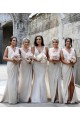 Sleeveless V-Neck Low Back Soft Chiffon A-Line Bridesmaid Dress Brisbane