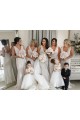 Sleeveless V-Neck Low Back Soft Chiffon A-Line Bridesmaid Dress Brisbane