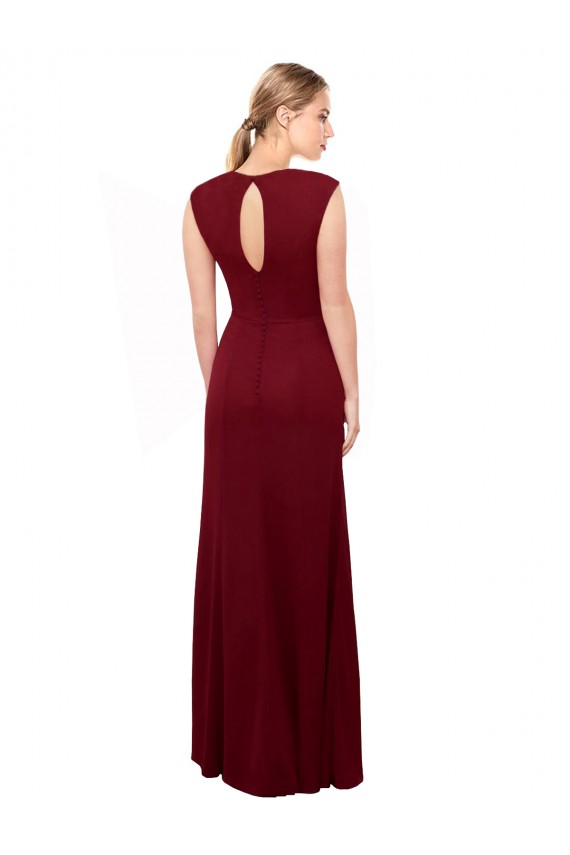 Sleeveless V-Neck Keyhole Back Soft Chiffon Mermaid Prom Dress / Bridesmaid Dress Brisbane
