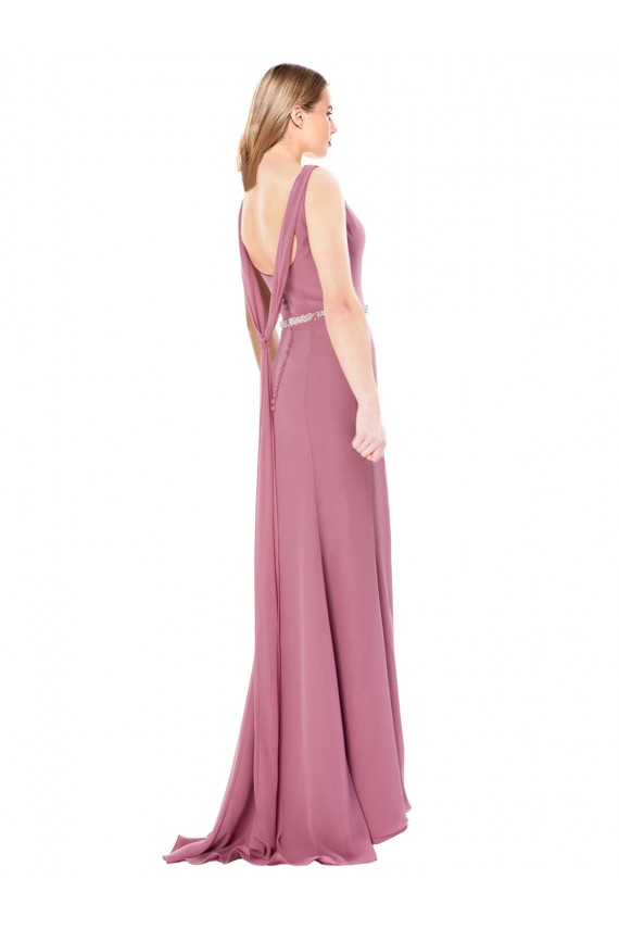 Sleeveless Sweetheart Low Back Soft Chiffon Sheath Prom Dress / Bridesmaid Dress Brisbane
