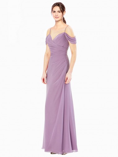 Sleeveless Off the Shoulder Soft Chiffon Sheath Bridesmaid Dress / Formal Dress Brisbane