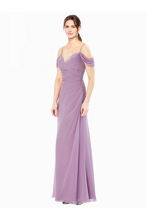 Sleeveless Off the Shoulder Soft Chiffon Sheath Bridesmaid Dress / Formal Dress Brisbane