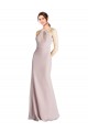Sleeveless Halter Neck Open Back Soft Chiffon Sheath Bridesmaid Dress Brisbane