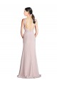 Sleeveless Halter Neck Open Back Soft Chiffon Sheath Bridesmaid Dress Brisbane