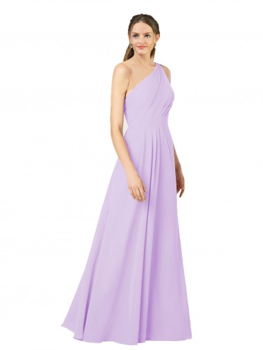 Sleeveless One Shoulder Soft Chiffon Sheath Formal Evening Gown / Bridesmaid Dress Brisbane