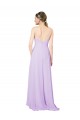 Sleeveless V-Neck Open Back Soft Chiffon Sheath High Low Bridesmaid Dress Brisbane
