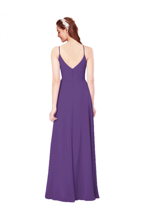 Sleeveless High Neck Soft Chiffon Sheath Bridesmaid Dress Brisbane