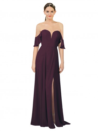 Cold Shoulder Sweetheart Soft Chiffon Sheath Formal Dress / Bridesmaid Dress Brisbane