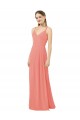 Sleeveless Desert Rose V-Neck Keyhole Back Soft Chiffon Sheath Bridesmaid Dress Brisbane
