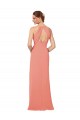 Sleeveless Desert Rose V-Neck Keyhole Back Soft Chiffon Sheath Bridesmaid Dress Brisbane