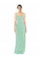 Sleeveless Mint Green V-Neck Keyhole Back Soft Chiffon Sheath Bridesmaid Dress Brisbane