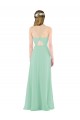 Sleeveless Mint Green V-Neck Keyhole Back Soft Chiffon Sheath Bridesmaid Dress Brisbane