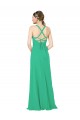 Sleeveless V-Neck Criss Cross Back Soft Chiffon Sheath Bridesmaid Dress Brisbane
