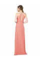 Sleeveless Desert Rose Halter Neck Keyhole Back Soft Chiffon Sheath Bridesmaid Dress Brisbane