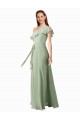 Flutter Sleeves One Shoulder Soft Chiffon A-Line Bridesmaid Dress Brisbane