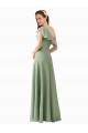 Flutter Sleeves One Shoulder Soft Chiffon A-Line Bridesmaid Dress Brisbane