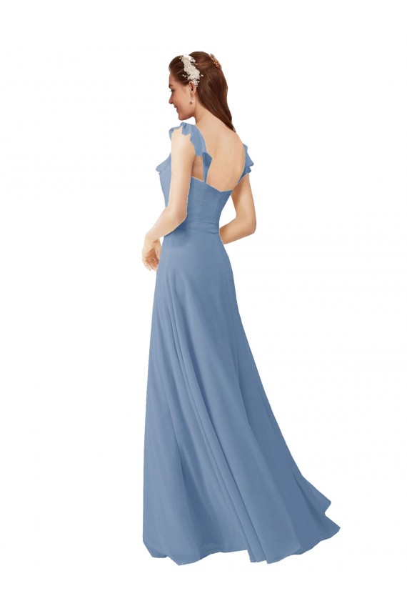 Cap Sleeves V-Neck Soft Chiffon A-Line Bridesmaid Dress Brisbane
