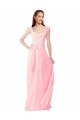 Cap Sleeves V-Neck Soft Chiffon A-Line Bridesmaid Dress Brisbane