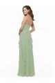 Sleeveless Smoke Green Spaghetti Straps Soft Chiffon A-Line Bridesmaid Dress Brisbane