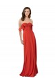 Sleeveless Red Sweetheart V-Back Soft Chiffon A-Line Bridesmaid Dress Brisbane
