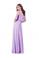 Cap Sleeves Lilac V-Neck V-Back Soft Chiffon A-Line Bridesmaid Dress / Formal Dress Brisbane