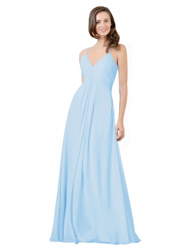 Sleeveless Spaghetti Straps Keyhole Back Chiffon A-Line Formal Dress / Bridesmaid Dress Brisbane