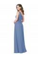 Sleeveless Windsor Blue One Shoulder Soft Chiffon Sheath Bridesmaid Dress Brisbane