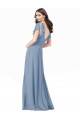 Cap Sleeves V-Neck Soft Chiffon A-Line Black Tie Prom Dress / Bridesmaid Dress Brisbane