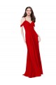 Sleeveless Dark Red V-Neck Criss Cross Back Soft Chiffon A-Line Bridesmaid Dress Brisbane