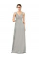 Sleeveless Silver V-Neck Soft Chiffon A-Line Bridesmaid Dress Brisbane
