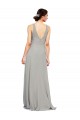 Sleeveless Silver V-Neck Soft Chiffon A-Line Bridesmaid Dress Brisbane