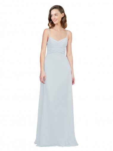 Sleeveless Frost Spaghetti Straps Soft Chiffon A-Line Bridesmaid Dress Brisbane