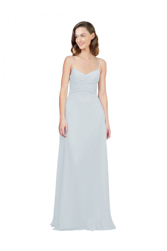 Sleeveless Frost Spaghetti Straps Soft Chiffon A-Line Bridesmaid Dress Brisbane
