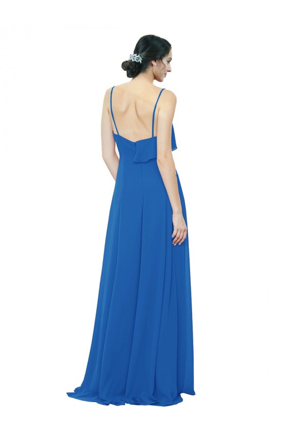 Sleeveless Royalty Spaghetti Straps Soft Chiffon A-Line Bridesmaid Dress Brisbane