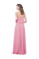 Sleeveless Skin Pink Spaghetti Straps Soft Chiffon A-Line Bridesmaid Dress Brisbane