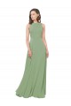 Sleeveless Seagrass Square Neck Soft Chiffon A-Line Bridesmaid Dress Brisbane