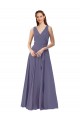 Sleeveless Silver Stone V-Neck Soft Chiffon A-Line Bridesmaid Dress Brisbane