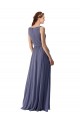 Sleeveless Silver Stone V-Neck Soft Chiffon A-Line Bridesmaid Dress Brisbane