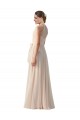 Sleeveless Bateau Neck Soft Chiffon A-Line Bridesmaid Dress Brisbane