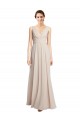 Sleeveless Cream Pink V-Neck Soft Chiffon A-Line Formal Dress / Bridesmaid Dress Brisbane
