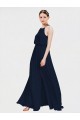Sleeveless Dark Navy Halter Neck Chiffon A-Line Bridesmaid Dresses Brisbane