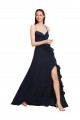 Sleeveless Spaghetti Straps Criss Cross Open Back Soft Chiffon A-Line Bridesmaid Dresses Brisbane