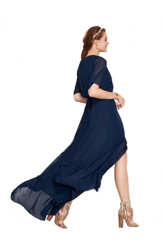 Flutter Sleeves V-Neck Soft Chiffon A-Line Bridesmaid Dress / Formal Dress Brisbane