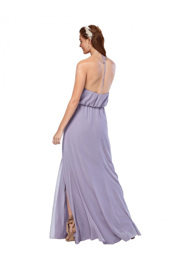Sleeveless Halter Neck Criss Cross Open Back Chiffon A-Line Bridesmaid Dress / Evening Dress Brisbane