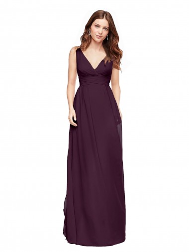 Sleeveless V-Neck Chiffon A-Line Evening Gowns / Bridesmaid Dresses Brisbane