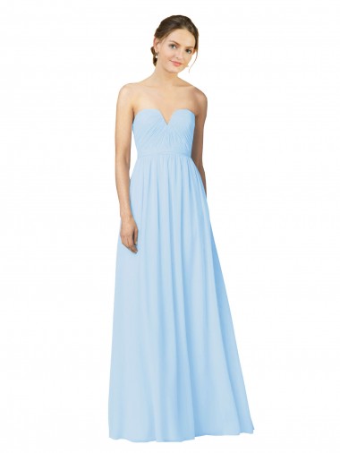 Sleeveless Light Sky Blue Sweetheart Soft Chiffon A-Line Formal Dress / Bridesmaid Dress Brisbane