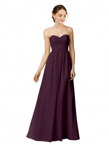Sleeveless Grape Sweetheart Chiffon A-Line Bridesmaid Dress / Evening Dress Brisbane