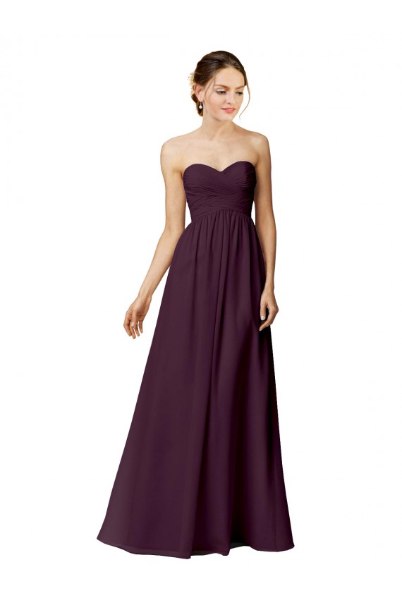 Sleeveless Grape Sweetheart Chiffon A-Line Bridesmaid Dress / Evening Dress Brisbane