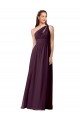 Sleeveless Grape One Shoulder Chiffon A-Line Bridesmaid Dress Brisbane